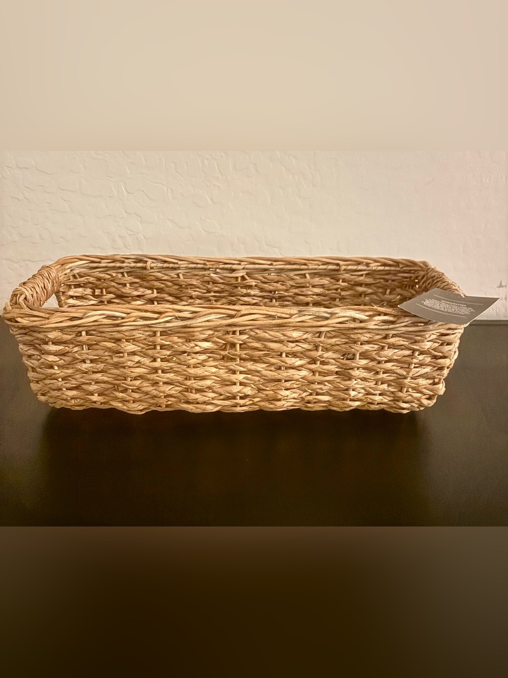 Threshold Natural Woven Rectangular Seagrass Basket - Tan